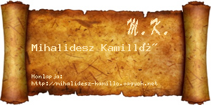 Mihalidesz Kamilló névjegykártya